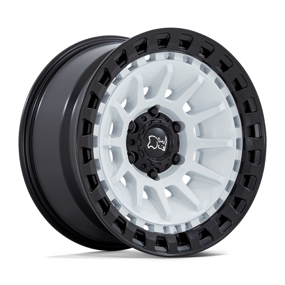 BLACK RHINO BARRAGE 18X9 0 6X139.7 GLOSS WHITE ON MATTE BLACK