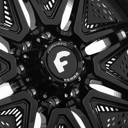 22x12 -44 8x180 FORGIATO FLOW TERRA 007 GLOSS BLACK (8 Lug) - Wheels | Rims