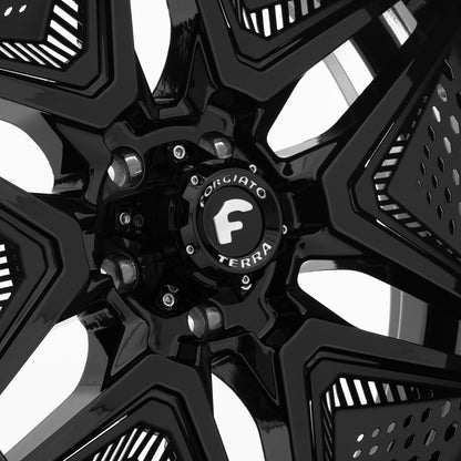 22x9 FLOW TERRA 007 Gloss Black (Black w/Inserts) (6x135 / 87.1 / +40) - Wheels | Rims