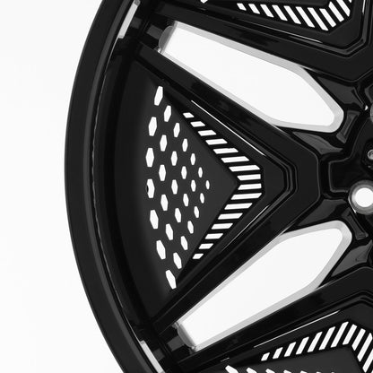 22x9 FLOW TERRA 007 Gloss Black (Black w/Inserts) (6x135 / 87.1 / +40) - Wheels | Rims