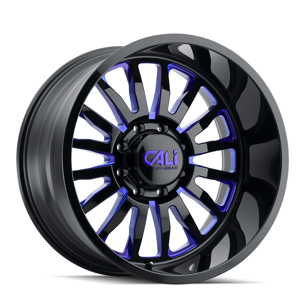 CALI OFF-ROAD SUMMIT 9110 20X9 0MM 8x180 124.1MM GLOSS BLACK/BLUE MILLED SPOKES