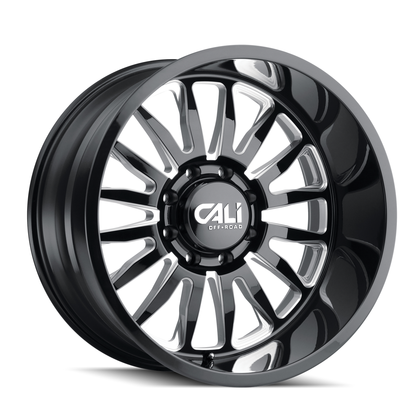 CALI OFF-ROAD SUMMIT 9110 24X14 -76MM 8x165.1 125.2MM GLOSS BLACK/MILLED SPOKES