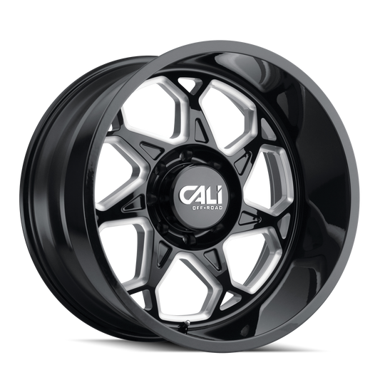 CALI OFF-ROAD SEVENFOLD 9111 20X12 -51MM 6x135 87.1MM GLOSS BLACK/MILLED SPOKES