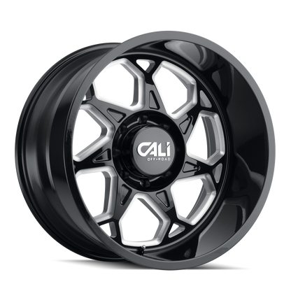 CALI OFF-ROAD SEVENFOLD 9111 22X12 -51MM 6x135 87.1MM GLOSS BLACK/MILLED SPOKES