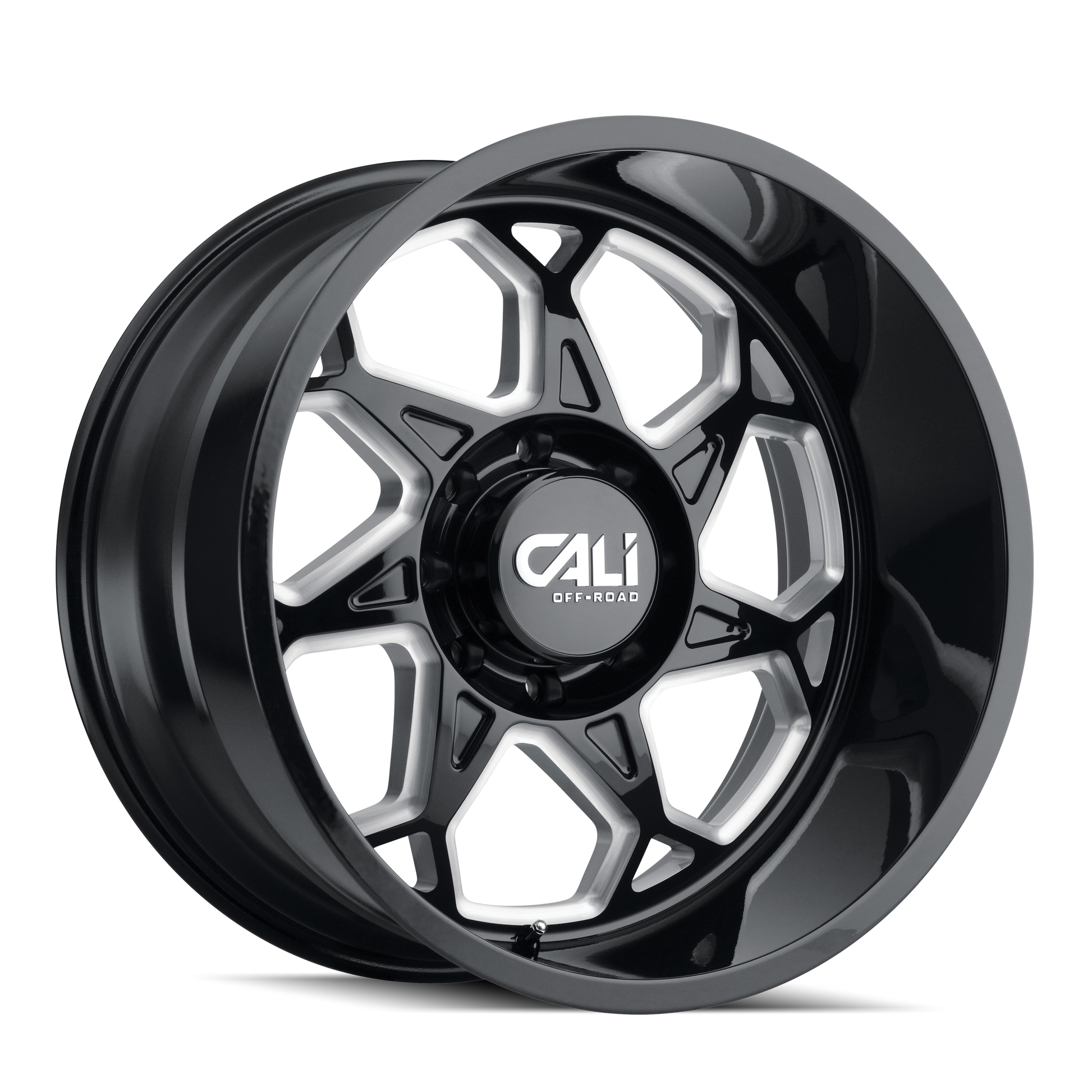 CALI OFF-ROAD SEVENFOLD 9111 24X12 -51MM 8x170 130.8MM GLOSS BLACK/MILLED SPOKES