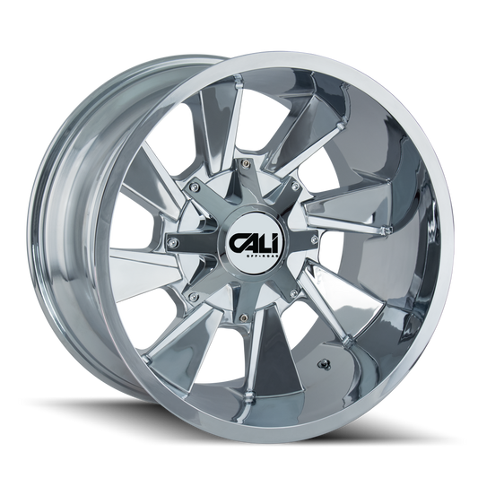 CALI OFF-ROAD DISTORTED 9106 24X12 -44MM 8x165.1/8x170 130.8MM CHROME