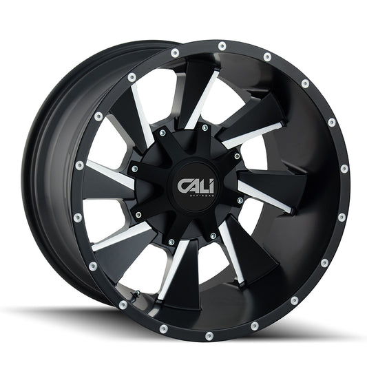 CALI OFF-ROAD DISTORTED 9106 24X12 -47MM 6x135/6x139.7 106MM SATIN BLACK/MILLED SPOKES