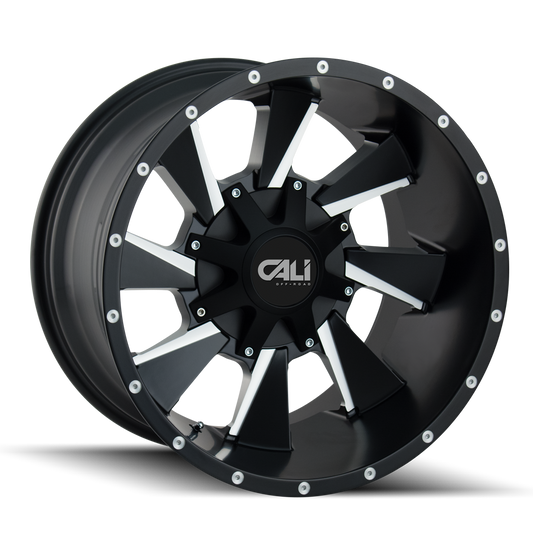 CALI OFF-ROAD DISTORTED 9106 20X12 -44MM 6x135/6x139.7 106MM SATIN BLACK/MILLED SPOKES