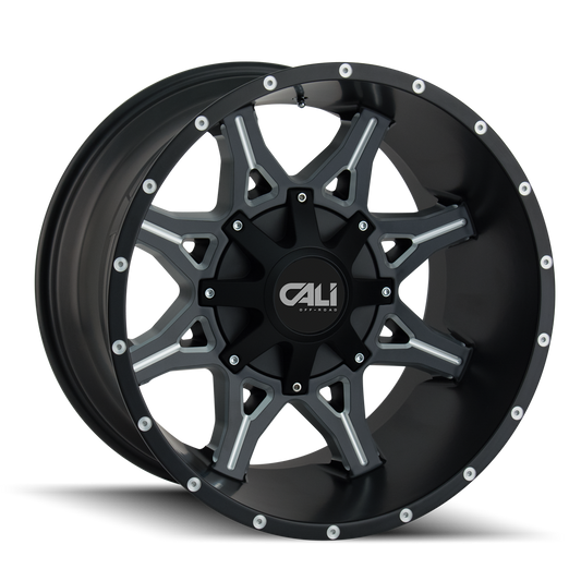 CALI OFF-ROAD OBNOXIOUS 9107 20X9 0MM 6x135/6x139.7 106MM SATIN BLACK/MILLED SPOKES