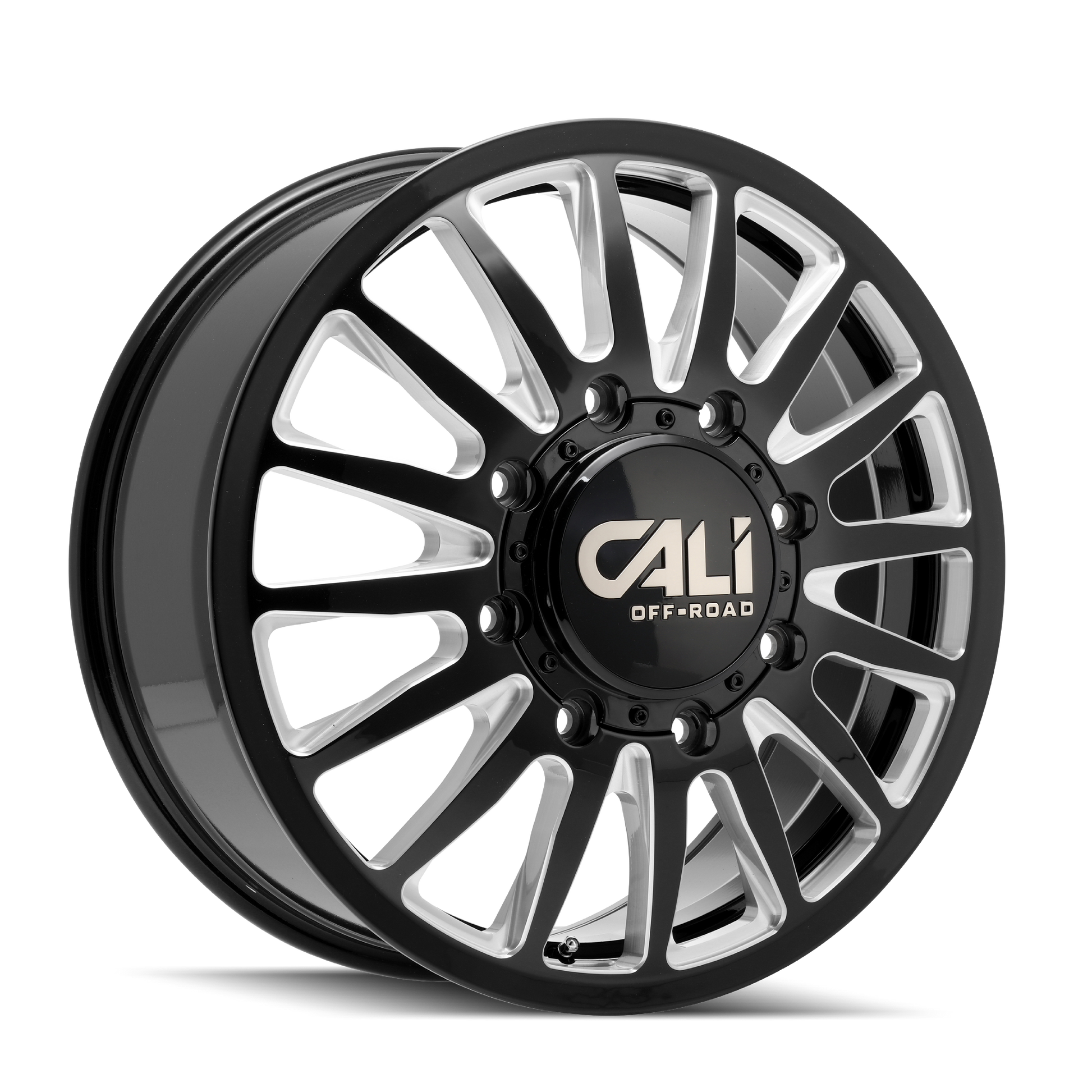 CALI OFF-ROAD SUMMIT DUALLY 9110D 20X8.25 115MM 8x170 124.9MM GLOSS BLACK/MILLED SPOKES