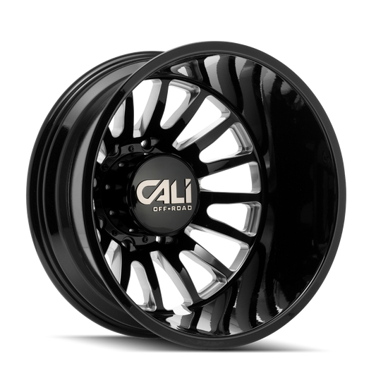 CALI OFF-ROAD SUMMIT DUALLY 9110D 22X8.25 -232MM 8x165.1 121.3MM GLOSS BLACK/MILLED SPOKES