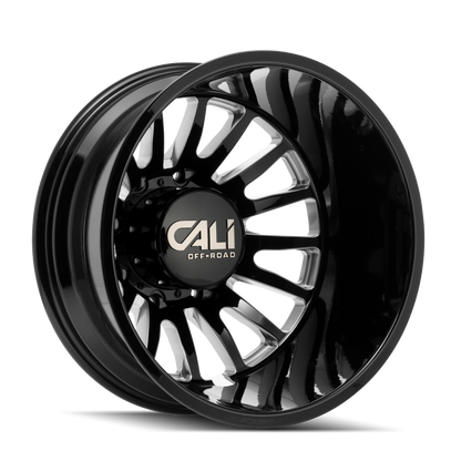 CALI OFF-ROAD SUMMIT DUALLY 9110D 22X8.25 -232 8x210 GLOSS BLACK/MILLED SPOKES