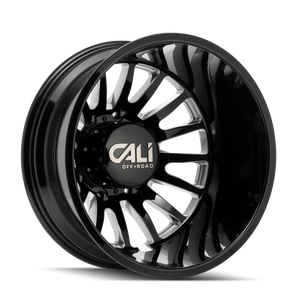CALI OFF-ROAD SUMMIT DUALLY 9110D 22X8.25 -232 8x210 GLOSS BLACK/MILLED SPOKES