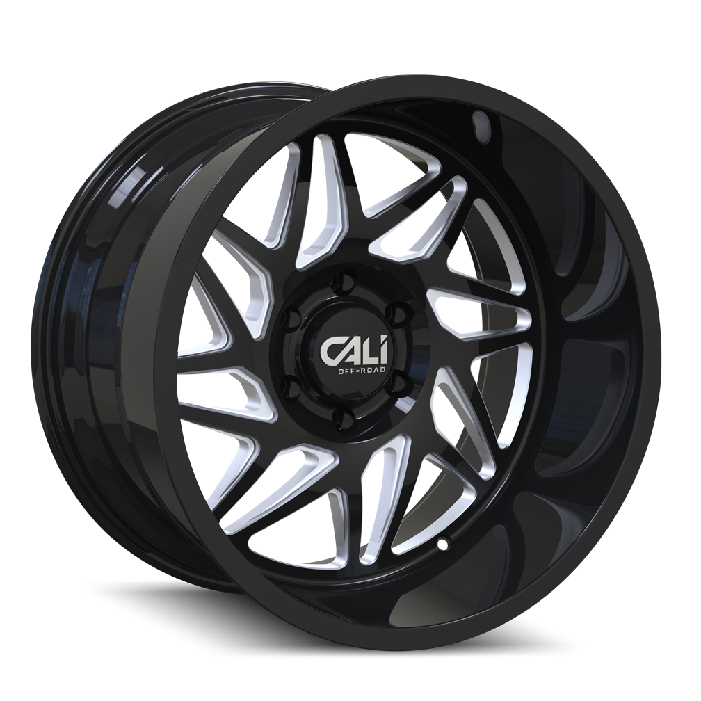 CALI OFF-ROAD GEMINI 9112 20X9 0MM 6x135 87.1MM GLOSS BLACK/MILLED SPOKES