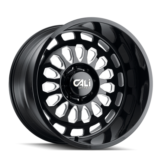 CALI OFF-ROAD PARADOX 9113 20X12 -51MM 6x139.7 106MM GLOSS BLACK/MILLED SPOKES