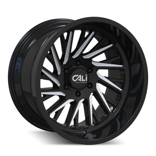CALI OFF-ROAD PURGE 9114 20X12 -51MM 8x165.1 125.2MM GLOSS BLACK/MILLED SPOKES