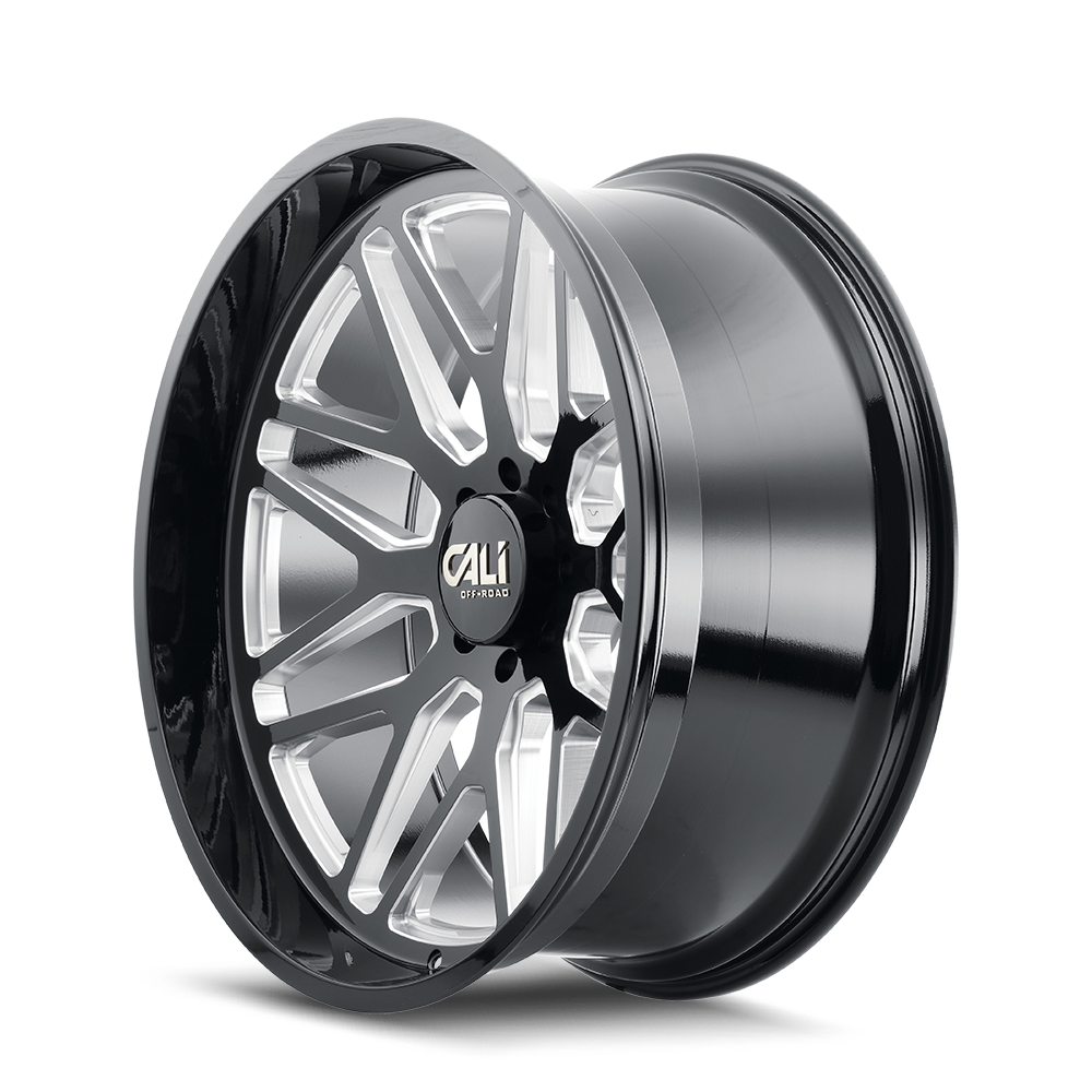 CALI OFF-ROAD INVADER 9115 20X10 -25 5x150 GLOSS BLACK/MILLED SPOKES