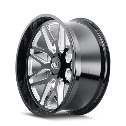 CALI OFF-ROAD INVADER 9115 20X10 -25 5x150 GLOSS BLACK/MILLED SPOKES