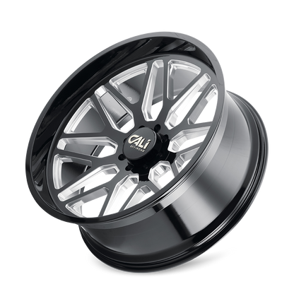 CALI OFF-ROAD INVADER 9115 20X10 -25 5x150 GLOSS BLACK/MILLED SPOKES