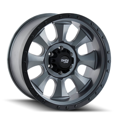 DIRTY LIFE IRONMAN 9300 17X8.5 -6 6x139.7 MATTE GUNMETAL/BLACK BEADLOCK
