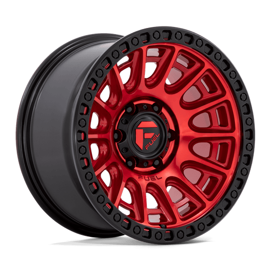 FUEL 1PC D834 CYCLE 17X9 1 5X127 CANDY RED WITH BLACK RING