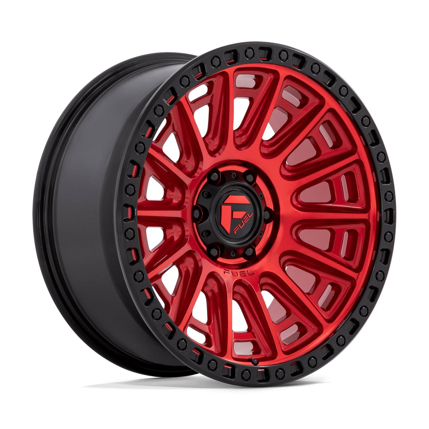 FUEL 1PC D834 CYCLE 20X9 1 6X135 CANDY RED WITH BLACK RING