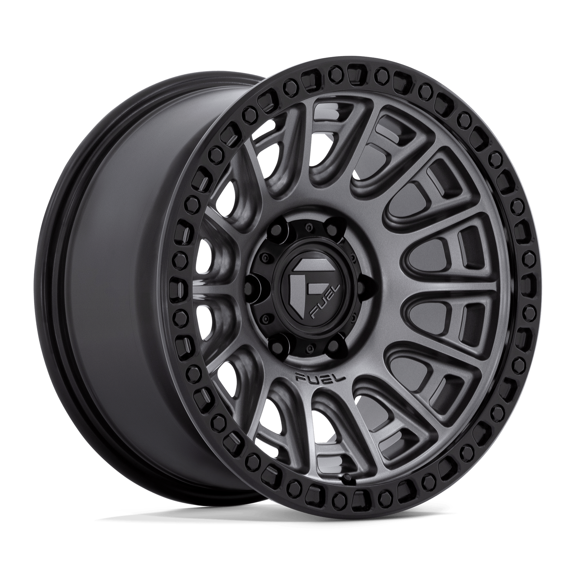 FUEL 1PC D835 CYCLE 17X8.5 34 6X114.3 MATTE GUNMETAL WITH BLACK RING