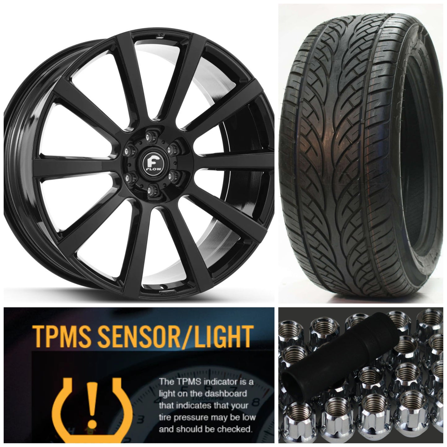 CADILLAC ESCALADE 2015-2022 FORGIATO FLOW 003 26X10 PACKAGE DEAL UNMOUNTED