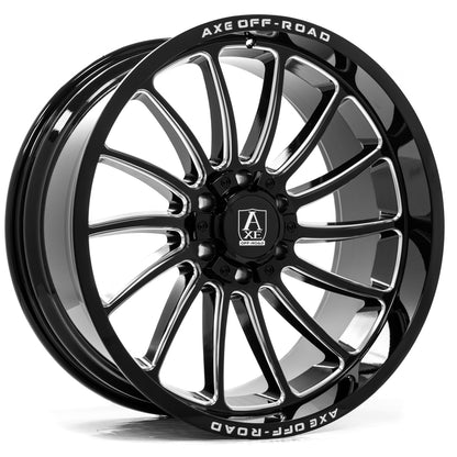 AXE CHRONUS 24x12 -44 5x127/139 GLOSS BLACK MILLED
