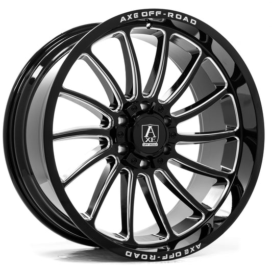 AXE CHRONUS 24x12 -44 5x127/139 GLOSS BLACK MILLED