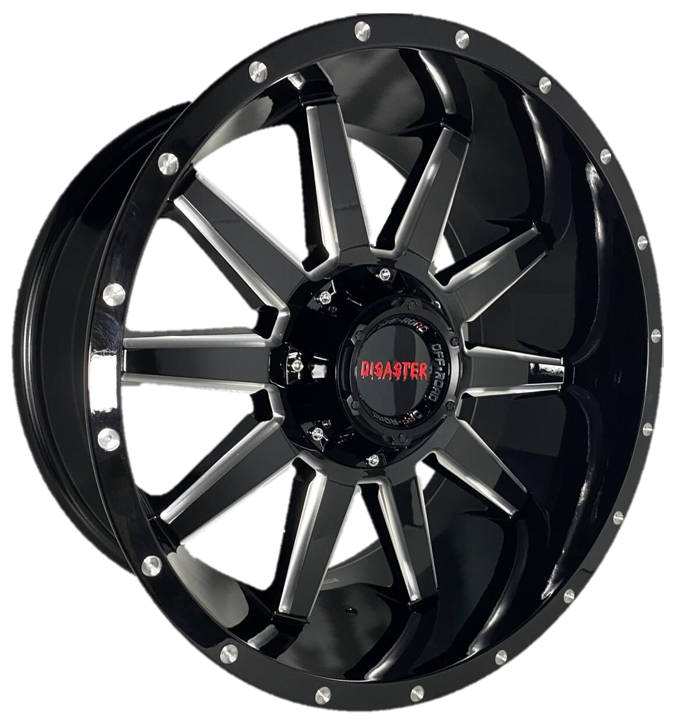 Offroad Disaster D04 20x10 -12 6x135/6x139.7 Gloss Black Milled