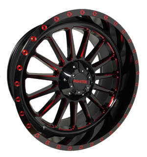 Offroad Disaster D96 20x10 -12 6x135/6x139.7 Gloss Black Candy Red Milled