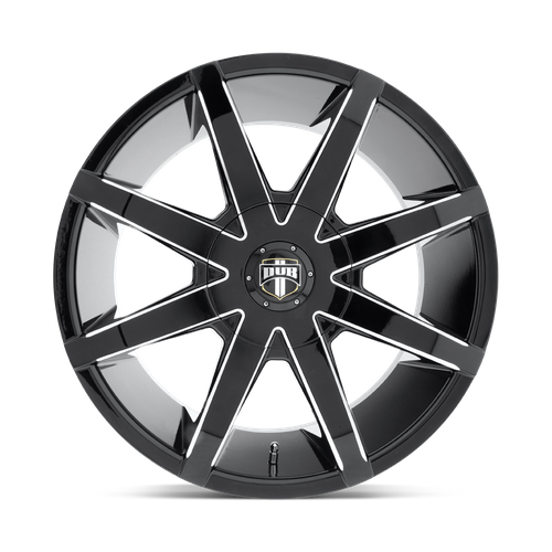 DUB 1PC S109 PUSH 24X9.5 15 5X115/5X120.65/5X115/4.75 GLOSS BLACK MILLED