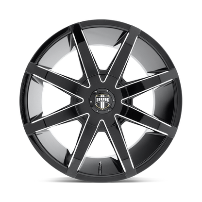 DUB 1PC S109 PUSH 24X9.5 15 5X115/5X120.65/5X115/4.75 GLOSS BLACK MILLED