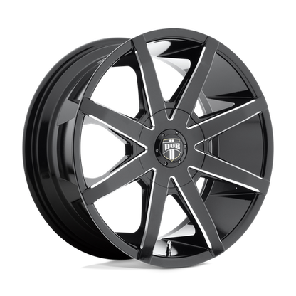 DUB 1PC S109 PUSH 24X9.5 15 5X115/5X120.65/5X115/4.75 GLOSS BLACK MILLED