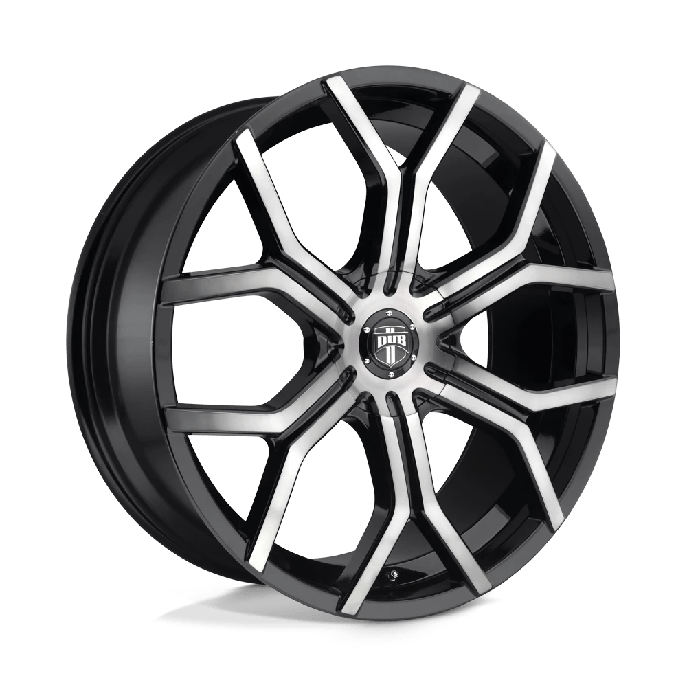 DUB 1PC S209 ROYALTY 22X9.5 32 5X112 GLOSS MACHINED DOUBLE DARK TINT