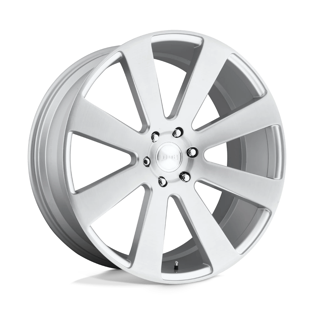 DUB 1PC S213 8-BALL 22X9.5 30 6X139.7/6X5.5 GLOSS SILVER BRUSHED
