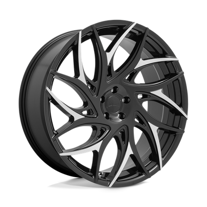 DUB 1PC S259 G.O.A.T. 22X9 35 5X114.3/5X4.5 Gloss Black With Machined Spokes