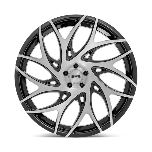 DUB 1PC S260 G.O.A.T. 20X9 35 5X120/5X4.72 Brushed Face With Gloss Black Dark Tint Spokes
