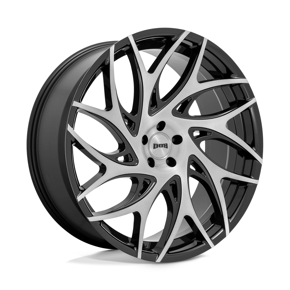 DUB 1PC S260 G.O.A.T. 20X9 35 5X120/5X4.72 Brushed Face With Gloss Black Dark Tint Spokes