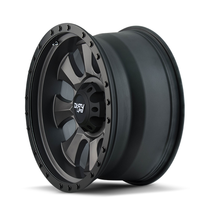 DIRTY LIFE IRONMAN 9300 17X8.5 -6 5x127 MATTE BLACK W/SIMULATED RING