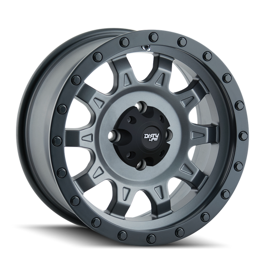 DIRTY LIFE ROADKILL 9301 14X7 13 4x156 MATTE GUNMETAL/BLACK BEADLOCK