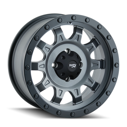 DIRTY LIFE ROADKILL 9301 14X7 13 4x110 MATTE GUNMETAL/BLACK BEADLOCK