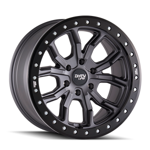 DIRTY LIFE DT-1 9303 17X9 -12 6x139.7 MATTE GUNMETAL W/SIMULATED RING