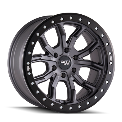 DIRTY LIFE DT-1 9303 17X9 -12 5x127 MATTE GUNMETAL W/SIMULATED RING