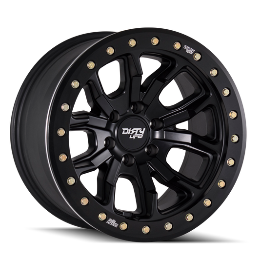 DIRTY LIFE DT-1 9303 17X9 -12 5x127 MATTE BLACK W/SIMULATED RING