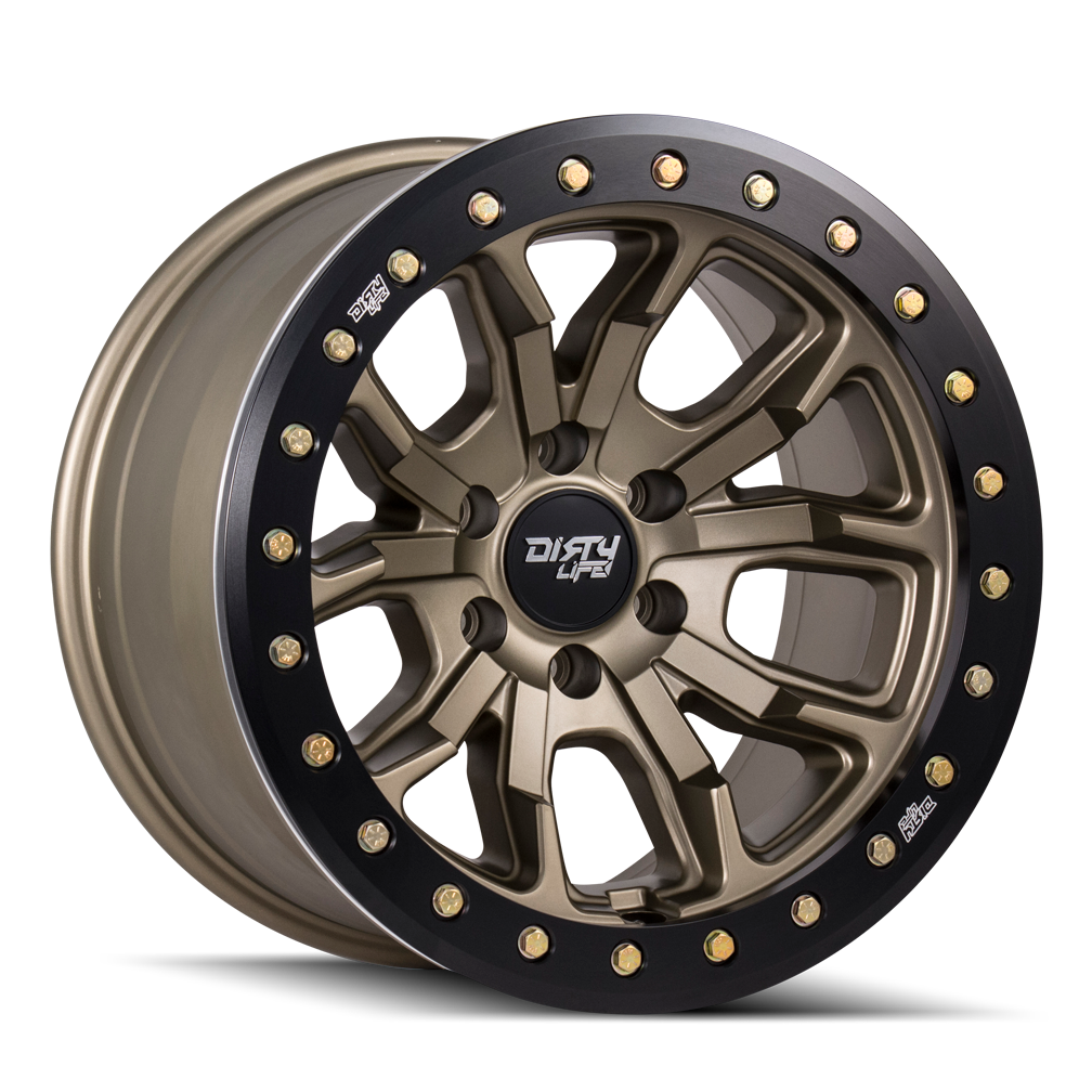 DIRTY LIFE DT-1 9303 20X9 0 8x165.1 SATIN GOLD W/SIMULATED RING