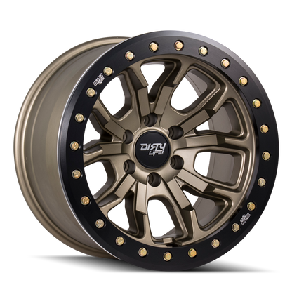 DIRTY LIFE DT-1 9303 20X9 0 8x165.1 SATIN GOLD W/SIMULATED RING