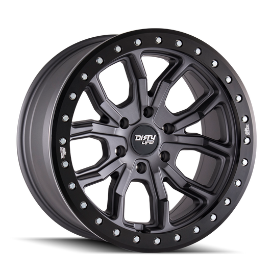 DIRTY LIFE DT-1 9303 17X9 -38 5x127 MATTE GUNMETAL W/SIMULATED RING