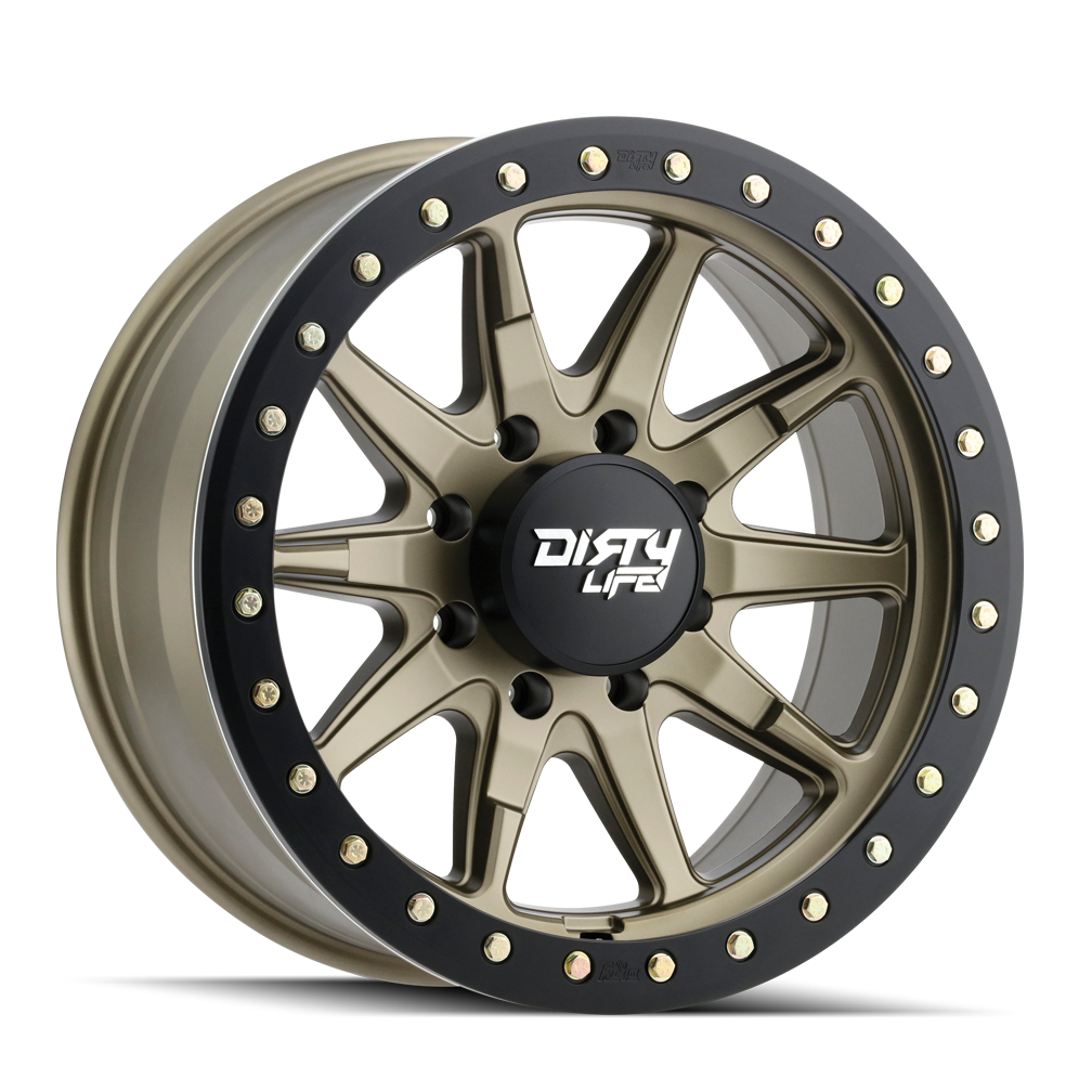 DIRTY LIFE DT-2 9304 17X9 -38 5x127 SATIN GOLD W/SIMULATED RING